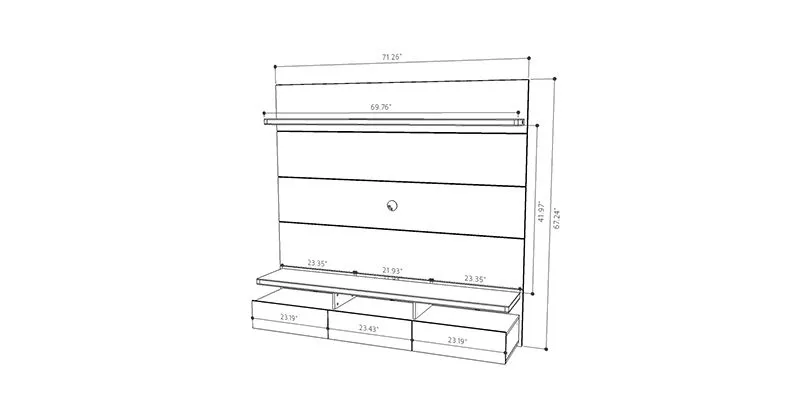 Cabrini 1.8 Floating Wall Theater Entertainment Center in White Gloss