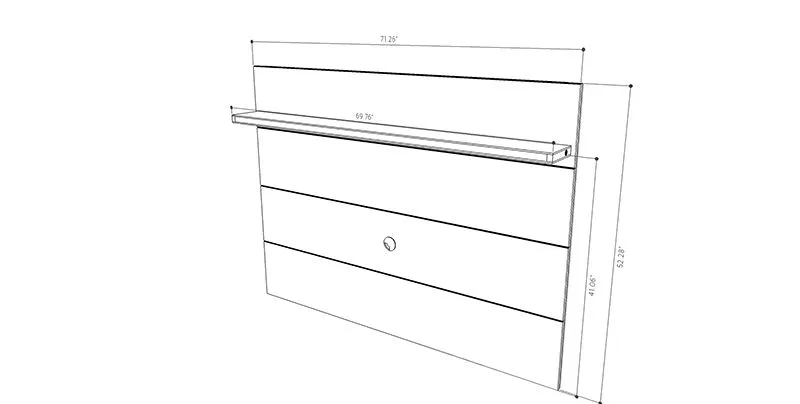 Cabrini Floating Wall TV Panel 1.8 in White Gloss