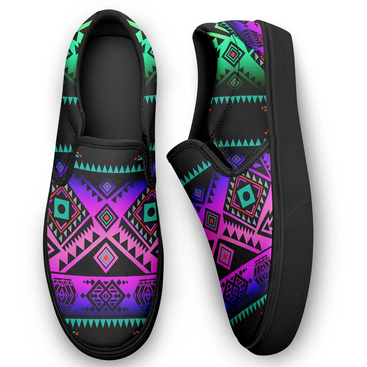 California Coast Sunrise Otoyimm Kid's Canvas Slip On Shoes