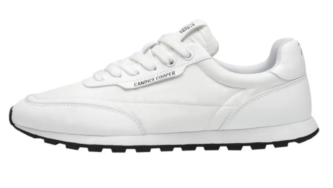 Candice Cooper White Plume Sneaker