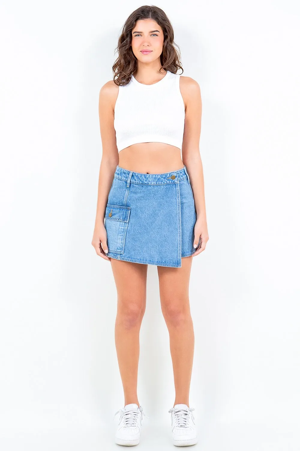 Cargo Pocket Denim Skort