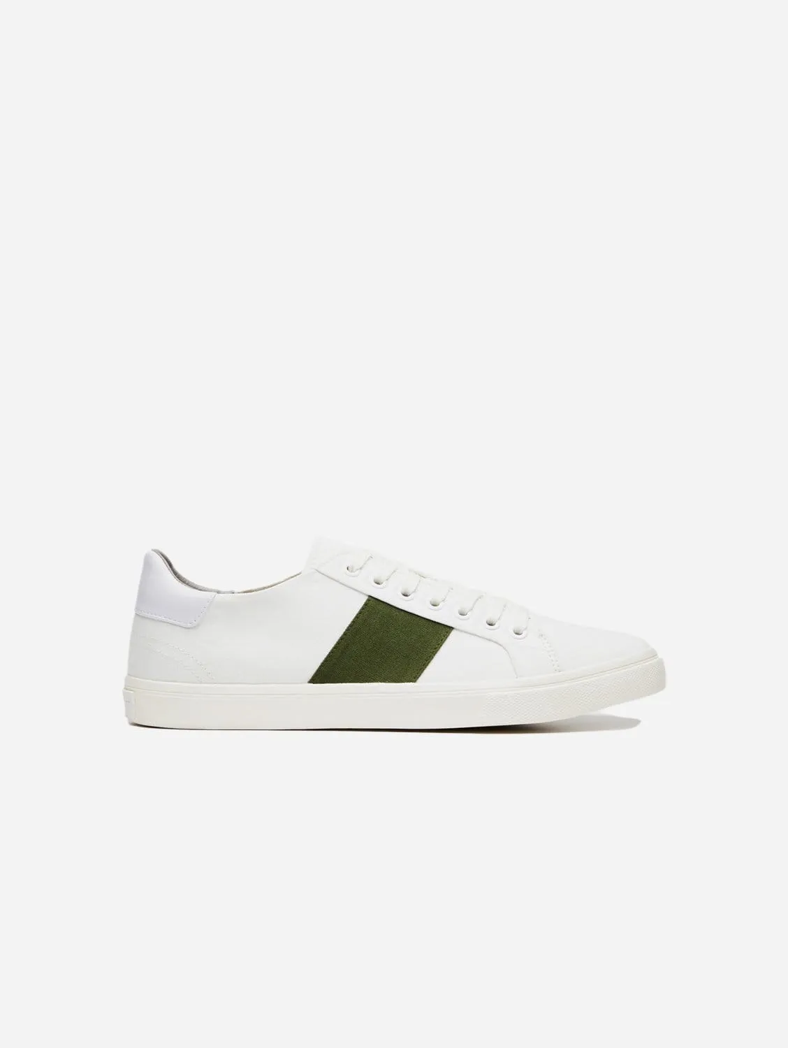 Climate Positive Recycled Canvas Sneakers | White/Green