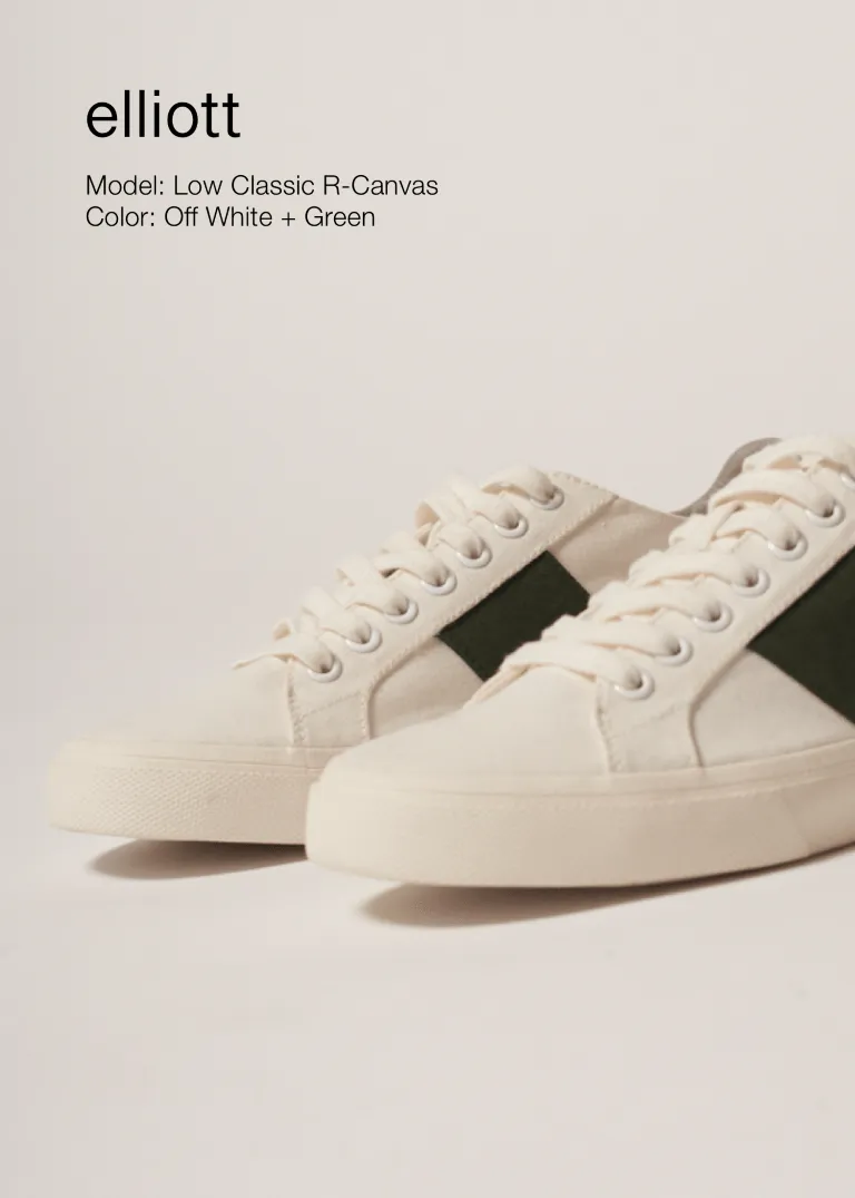 Climate Positive Recycled Canvas Sneakers | White/Green