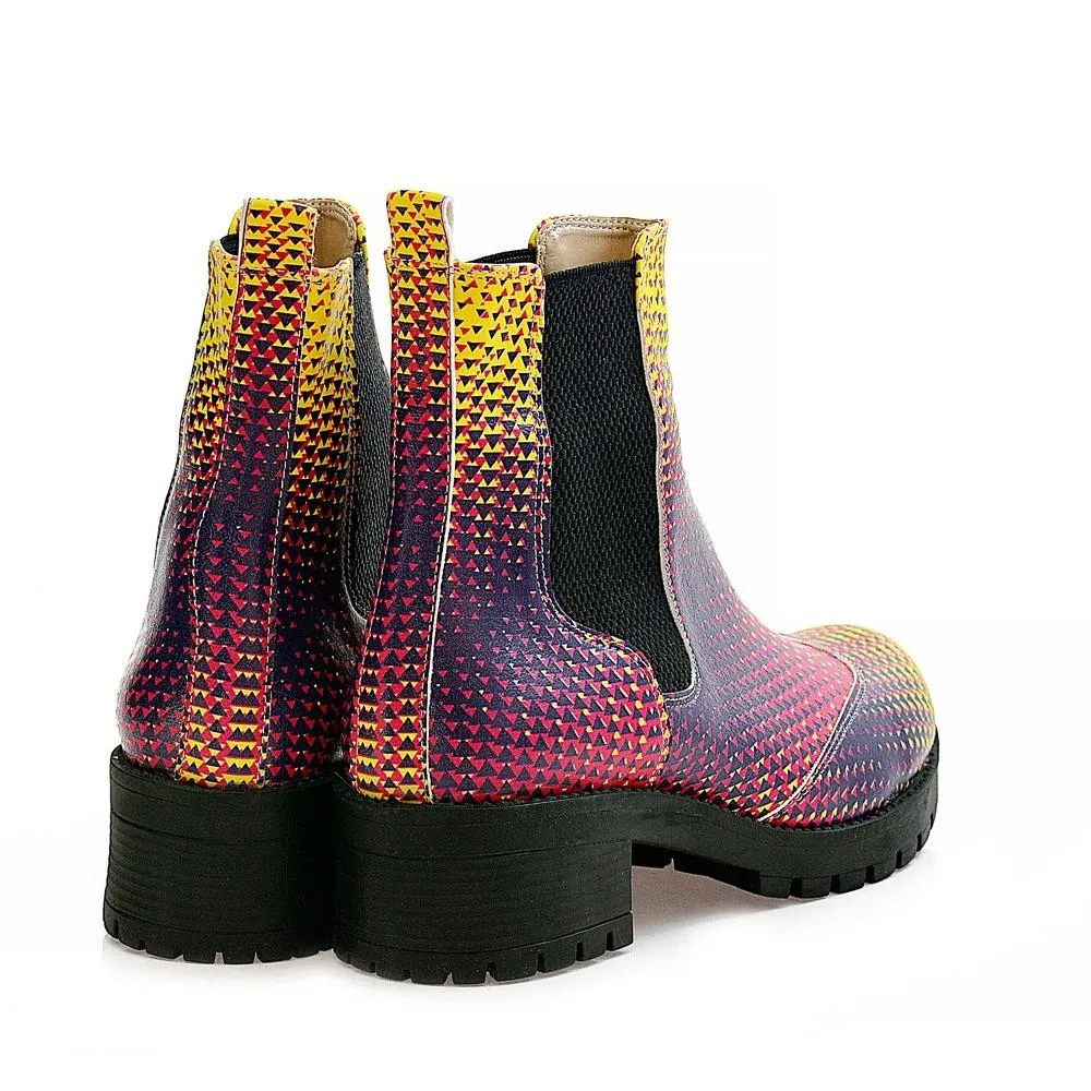 Colored Triangles Short Boots WLAS111