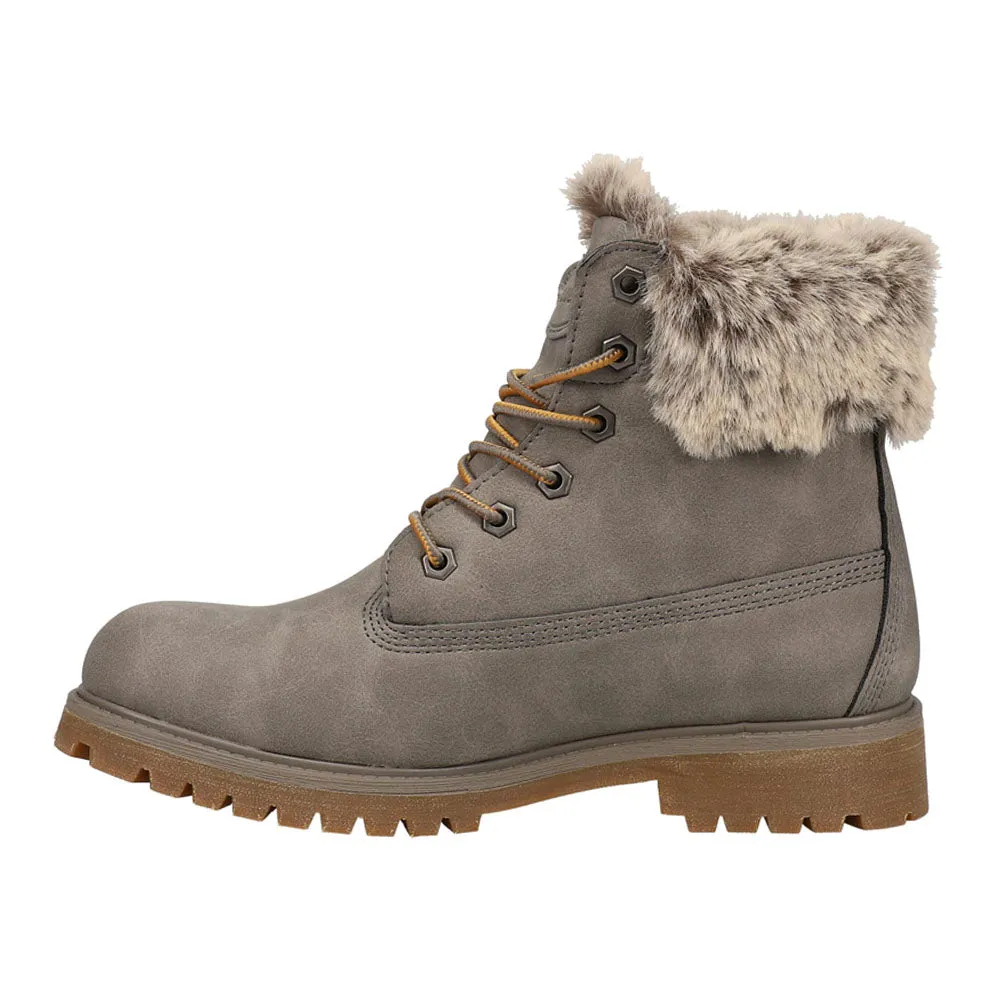 Convoy Faux Fur Round Toe Lace Up Boots