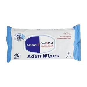 COOL & COOL ANTIBACTERIAL ADULT WIPES 40PCS