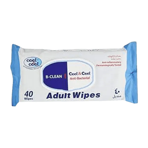 COOL & COOL ANTIBACTERIAL ADULT WIPES 40PCS