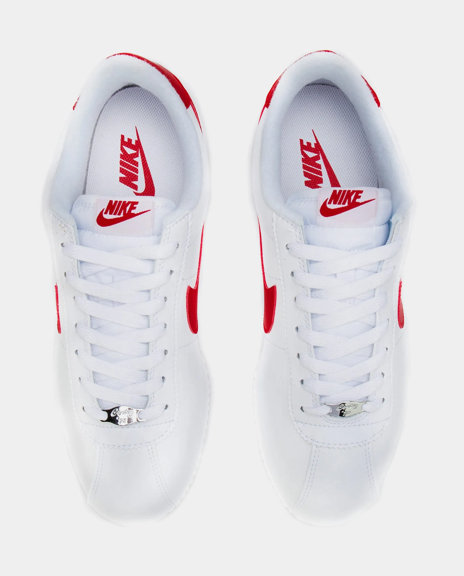 Cortez Basic Leather Mens Running Shoe (White/Red)