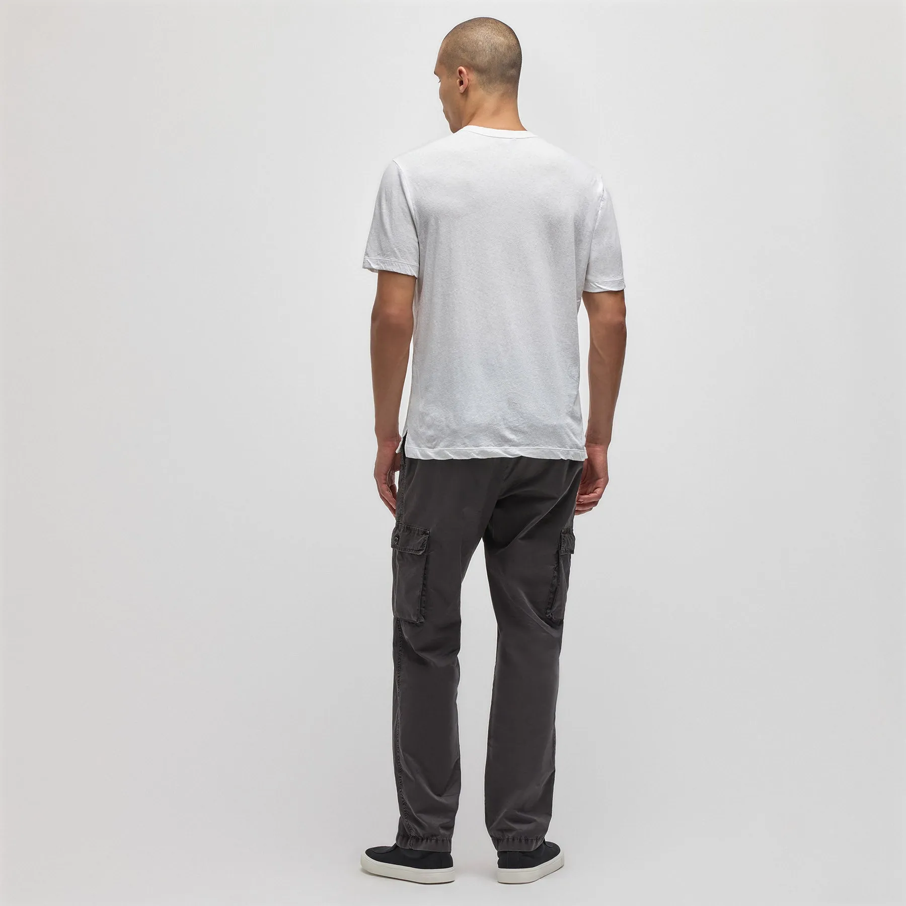 Cotton Jersey Short Sleeve Henley - White