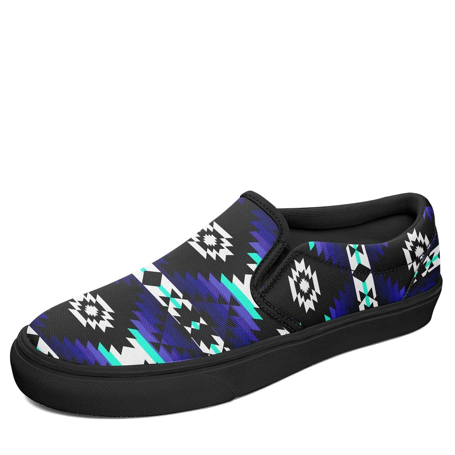 Cree Confederacy Midnight Otoyimm Kid's Canvas Slip On Shoes