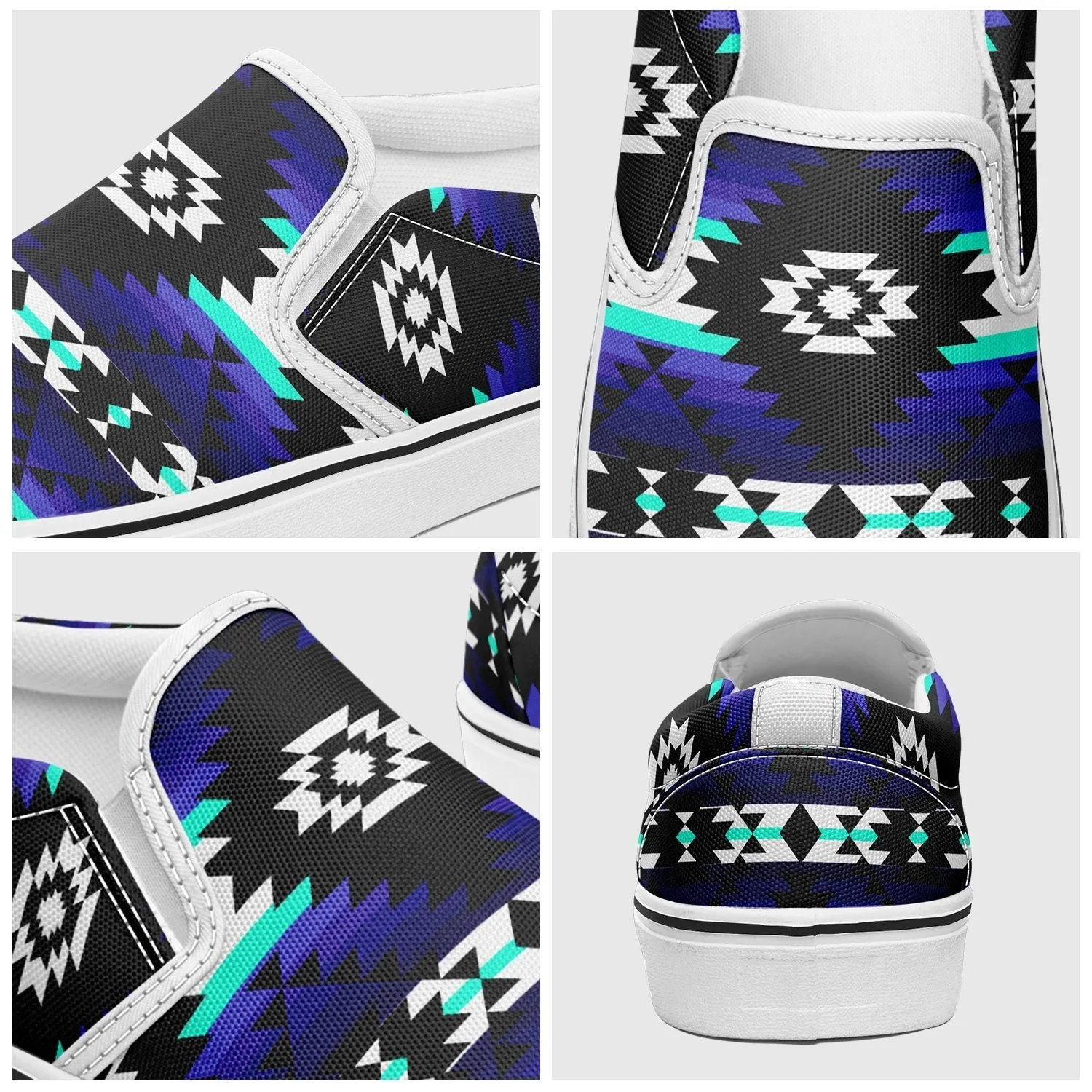 Cree Confederacy Midnight Otoyimm Kid's Canvas Slip On Shoes