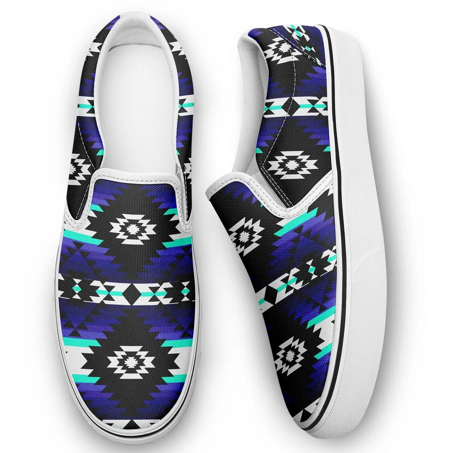 Cree Confederacy Midnight Otoyimm Kid's Canvas Slip On Shoes