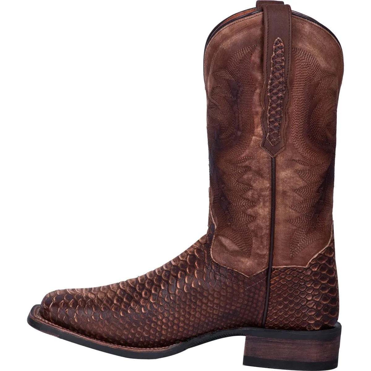 Dan Post Men's KA Python Print Brown Leather Western Boots DP4526