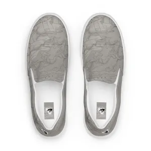 Descendants of the Island JI Map Heather Grey Women’s slip-on canvas shoes