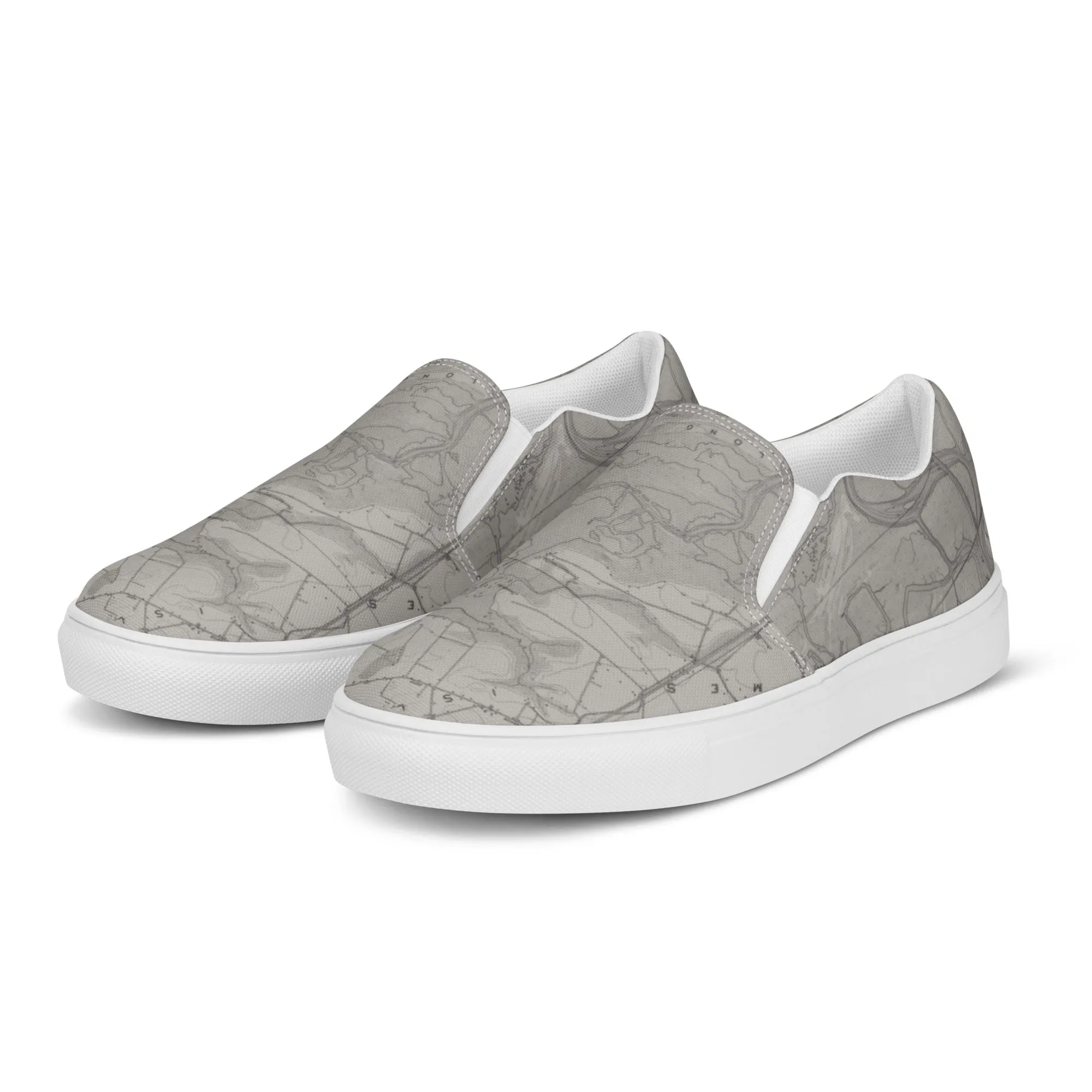 Descendants of the Island JI Map Heather Grey Women’s slip-on canvas shoes