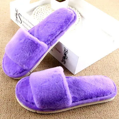 Design Fashion Women Slippers Home Indoor Plush Slippers Female Shoes Comfortable Fur Ladies Slides Chaussure Femme