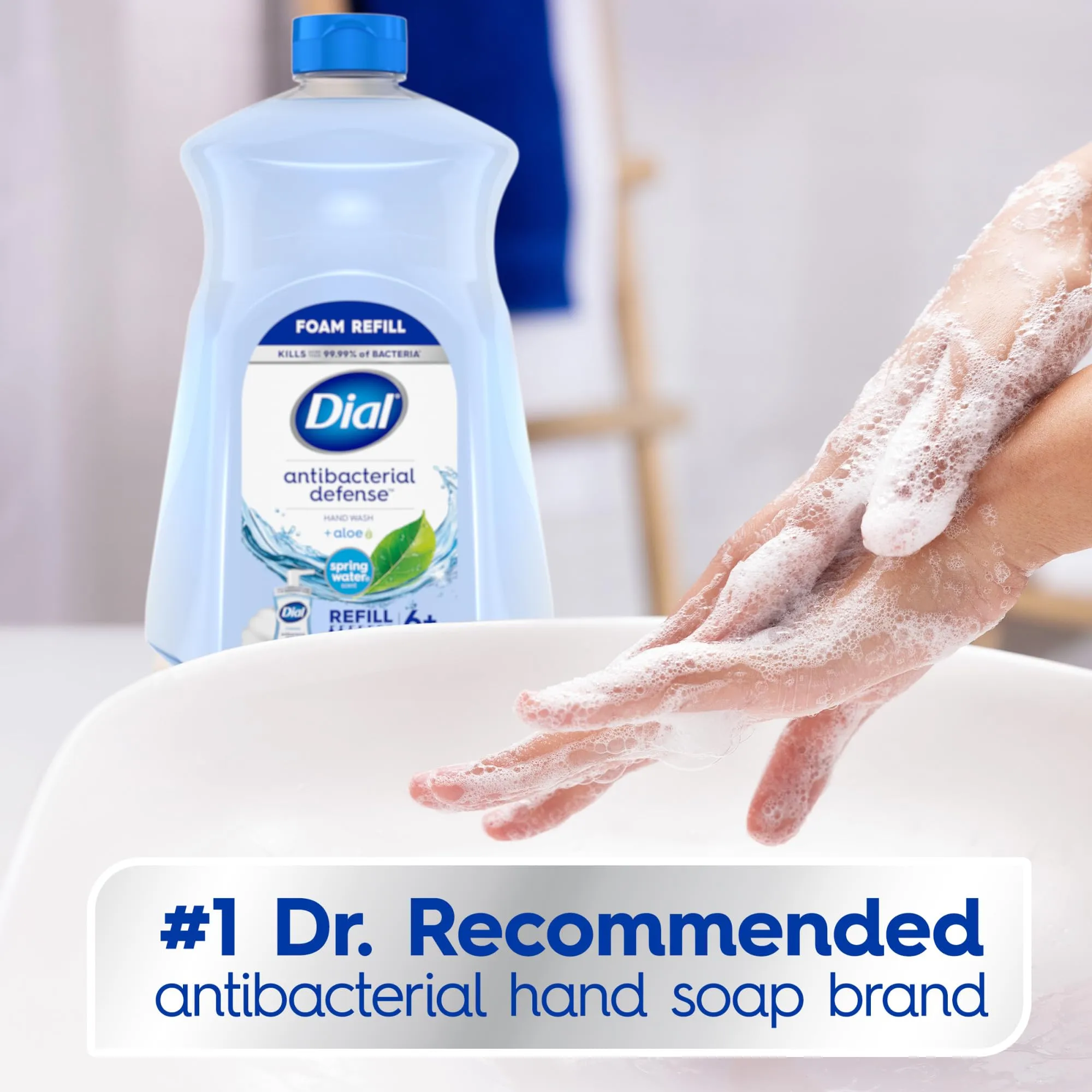 Dial Antibacterial Foaming Hand Soap Refill, Spring Water, 52 fl oz