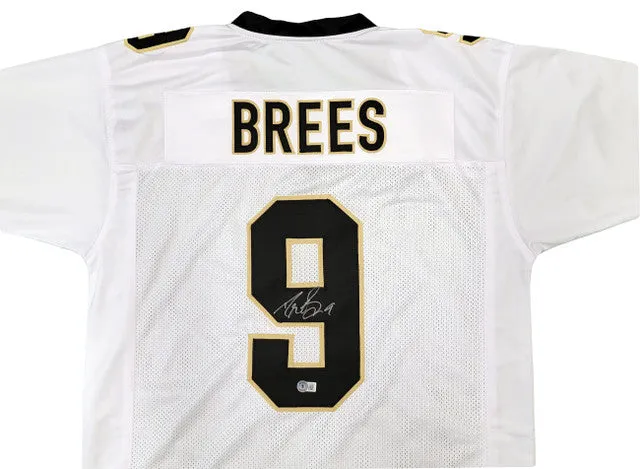 Drew Brees New Orleans Signed White Football Jersey BAS