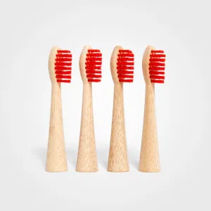 Electric Toothbrush Heads, 4-pack I Made of Bamboo, Red, Philips