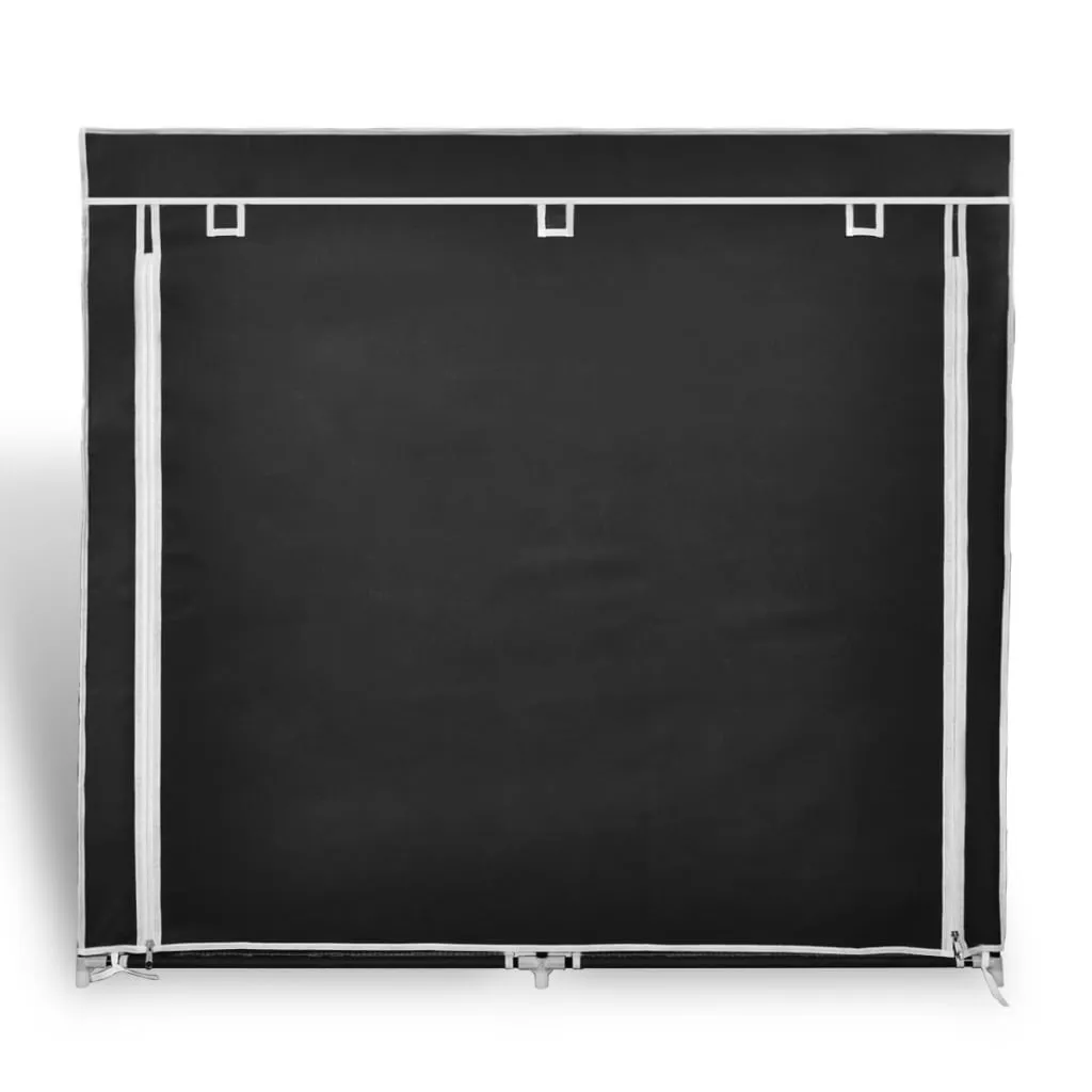 Fabric Shoe Cabinet with Cover 115 x 28 x 110 cm Black