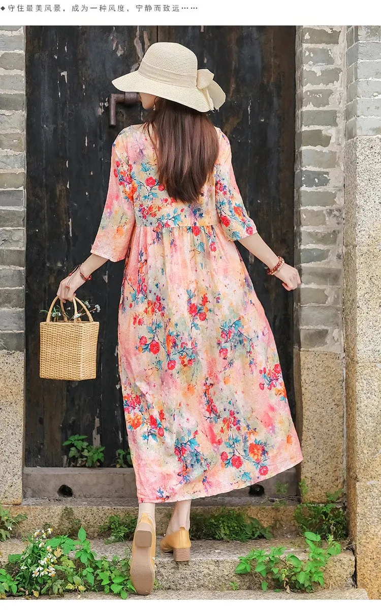 Fang Hua Floral Midi Dress