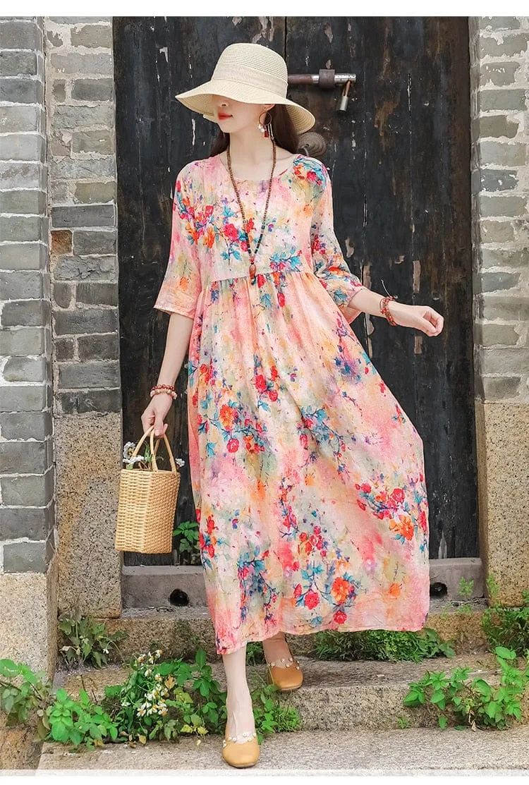 Fang Hua Floral Midi Dress