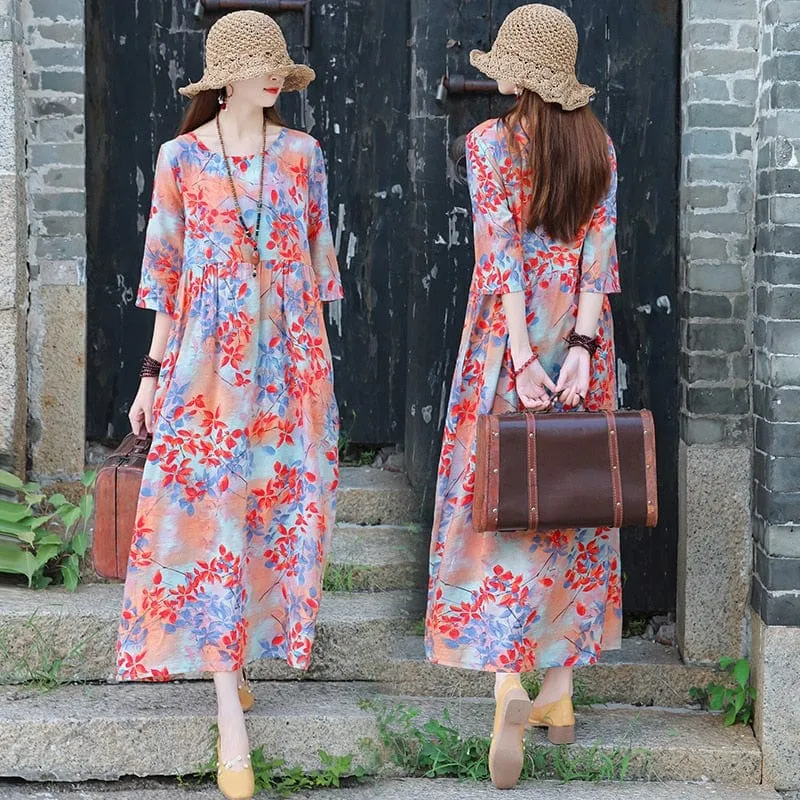 Fang Hua Floral Midi Dress