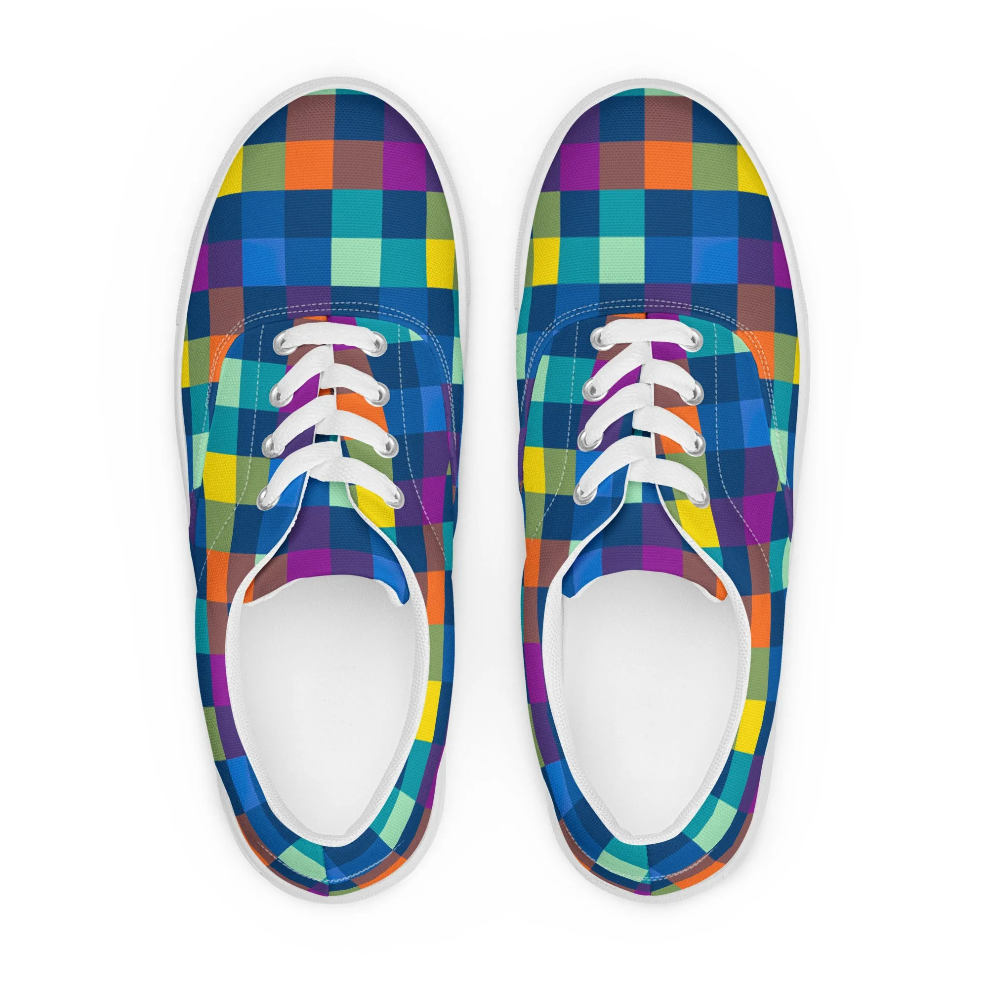 Festive Pixel Women’s lace-up canvas shoes