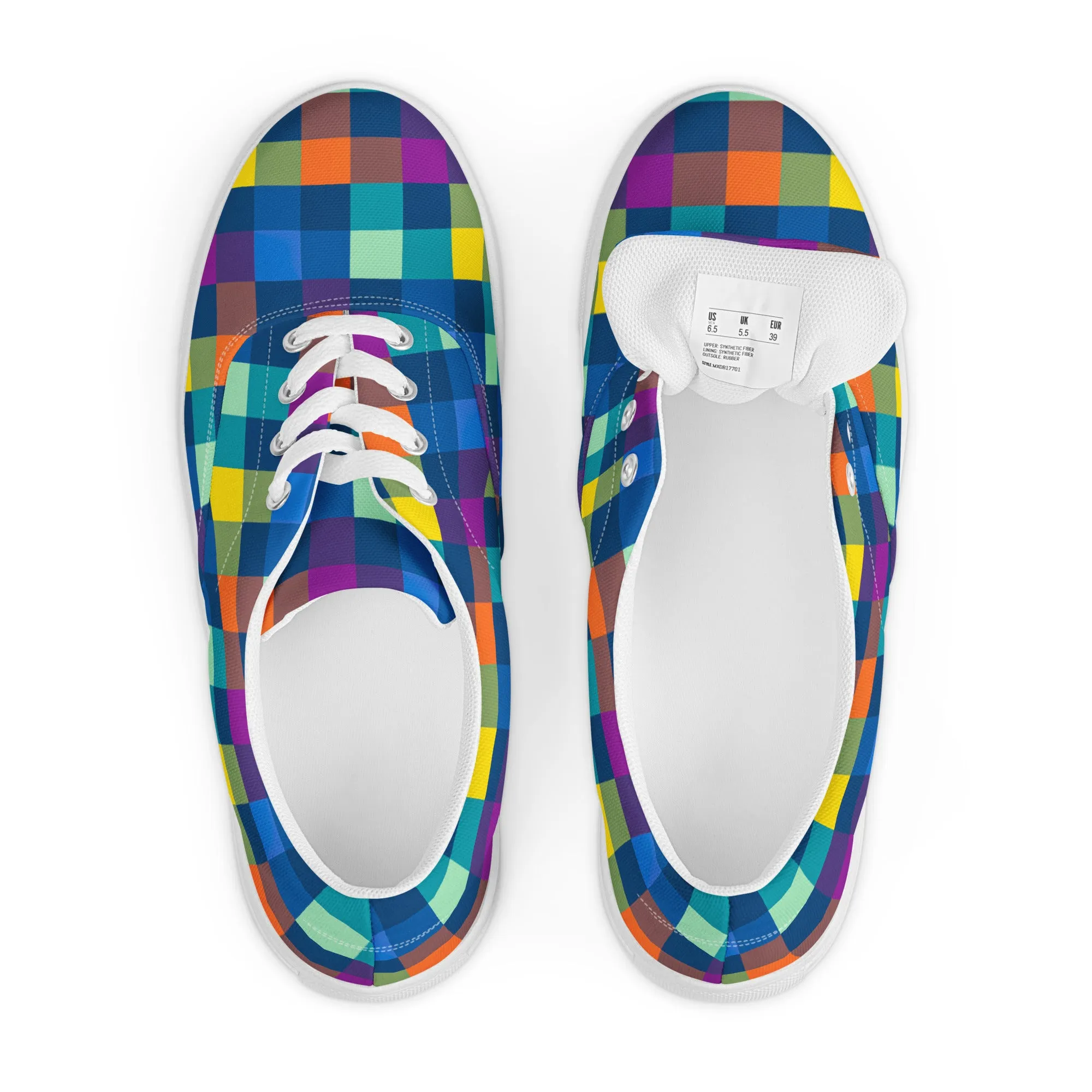 Festive Pixel Women’s lace-up canvas shoes