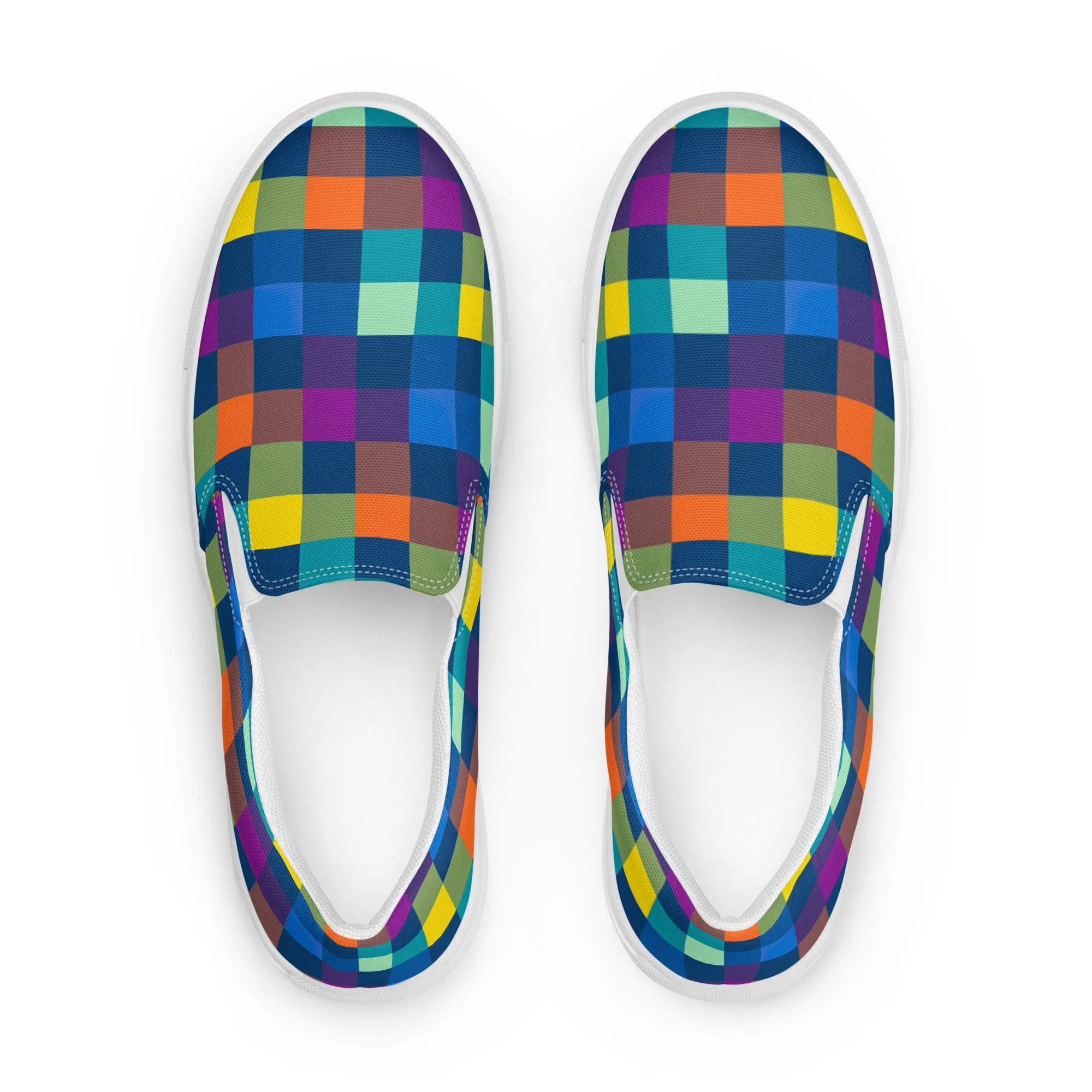 Festive Pixels Women’s slip-on canvas shoes