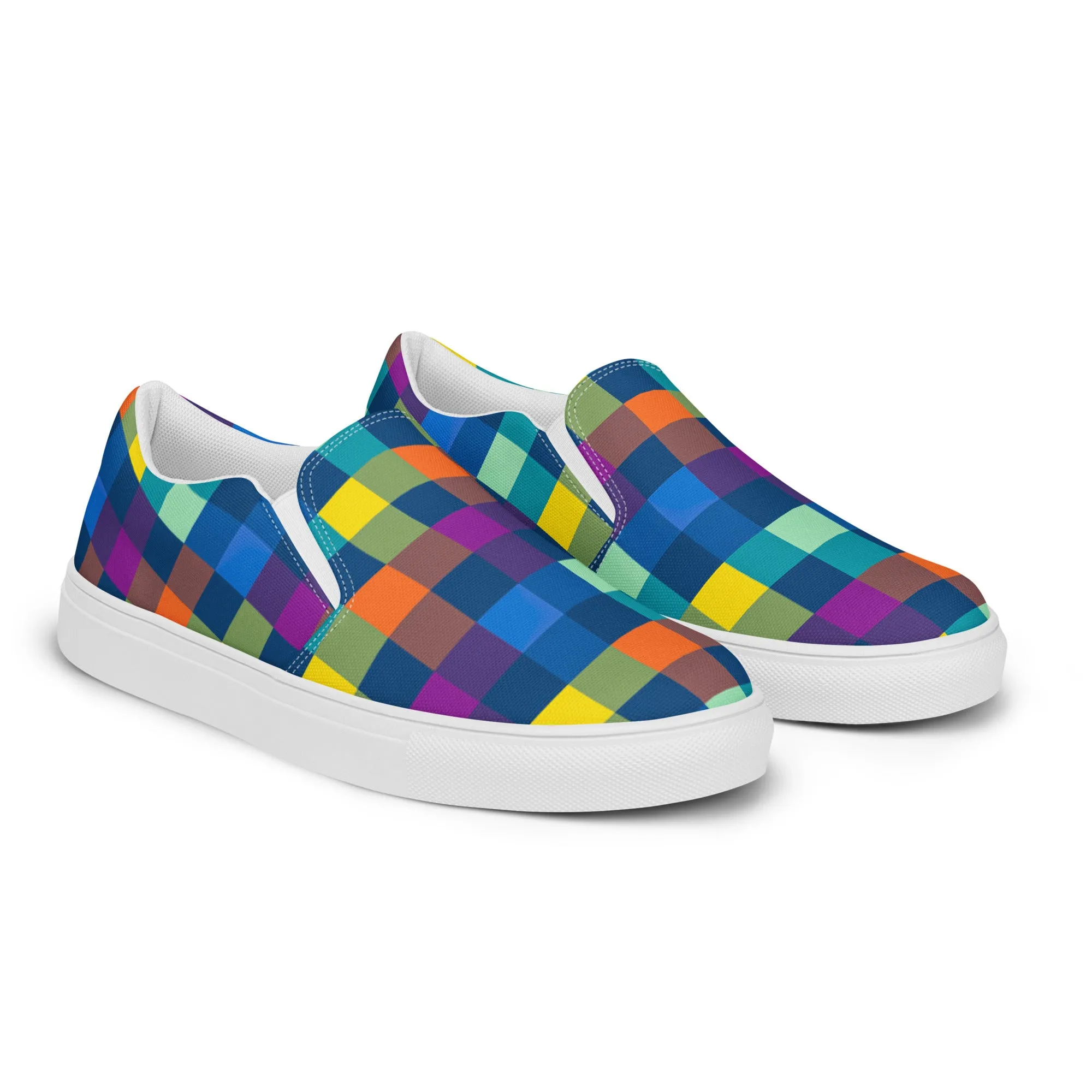 Festive Pixels Women’s slip-on canvas shoes