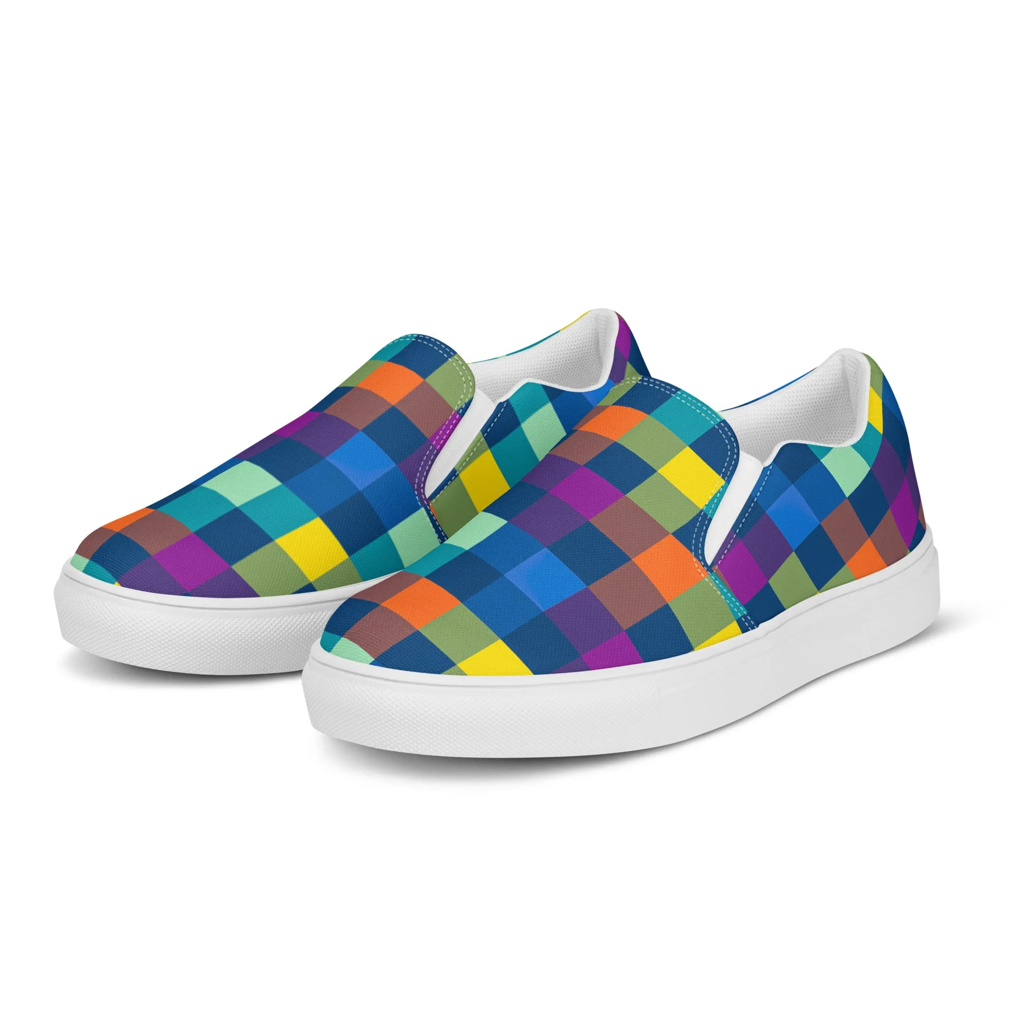 Festive Pixels Women’s slip-on canvas shoes