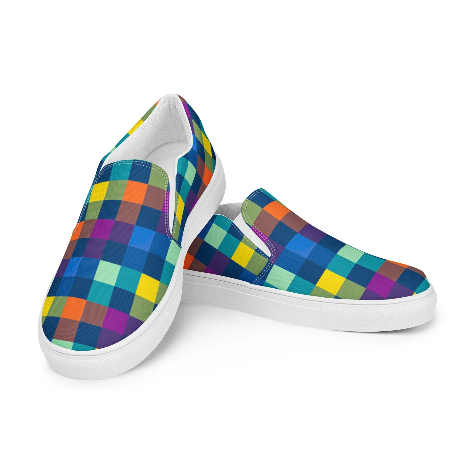 Festive Pixels Women’s slip-on canvas shoes