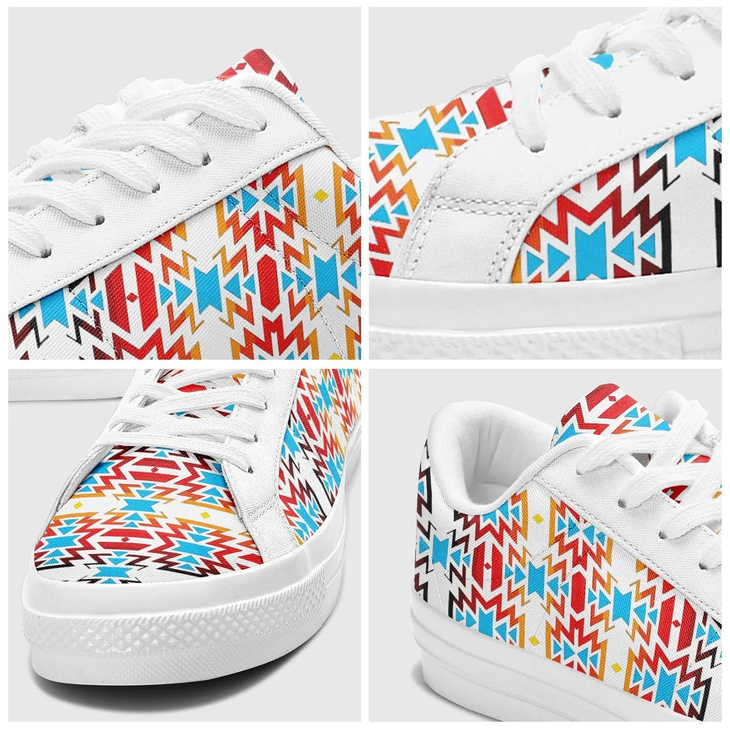 Fire Colors and Sky Aapisi Low Top Canvas Shoes White Sole