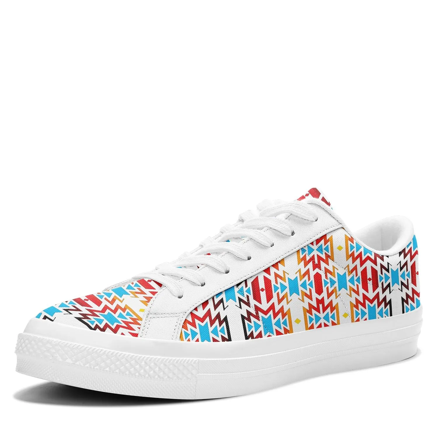 Fire Colors and Sky Aapisi Low Top Canvas Shoes White Sole