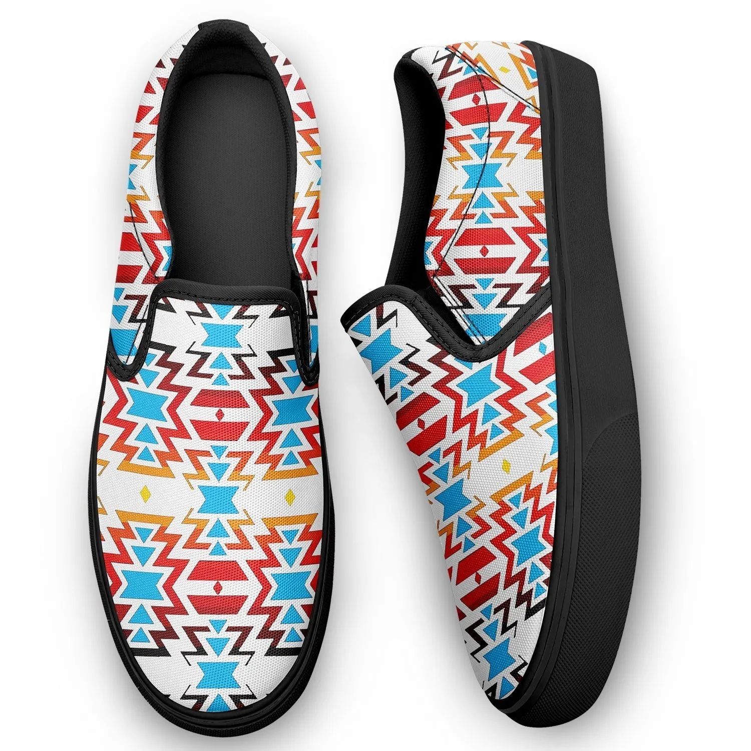 Fire Colors and Sky Otoyimm Kid's Canvas Slip On Shoes