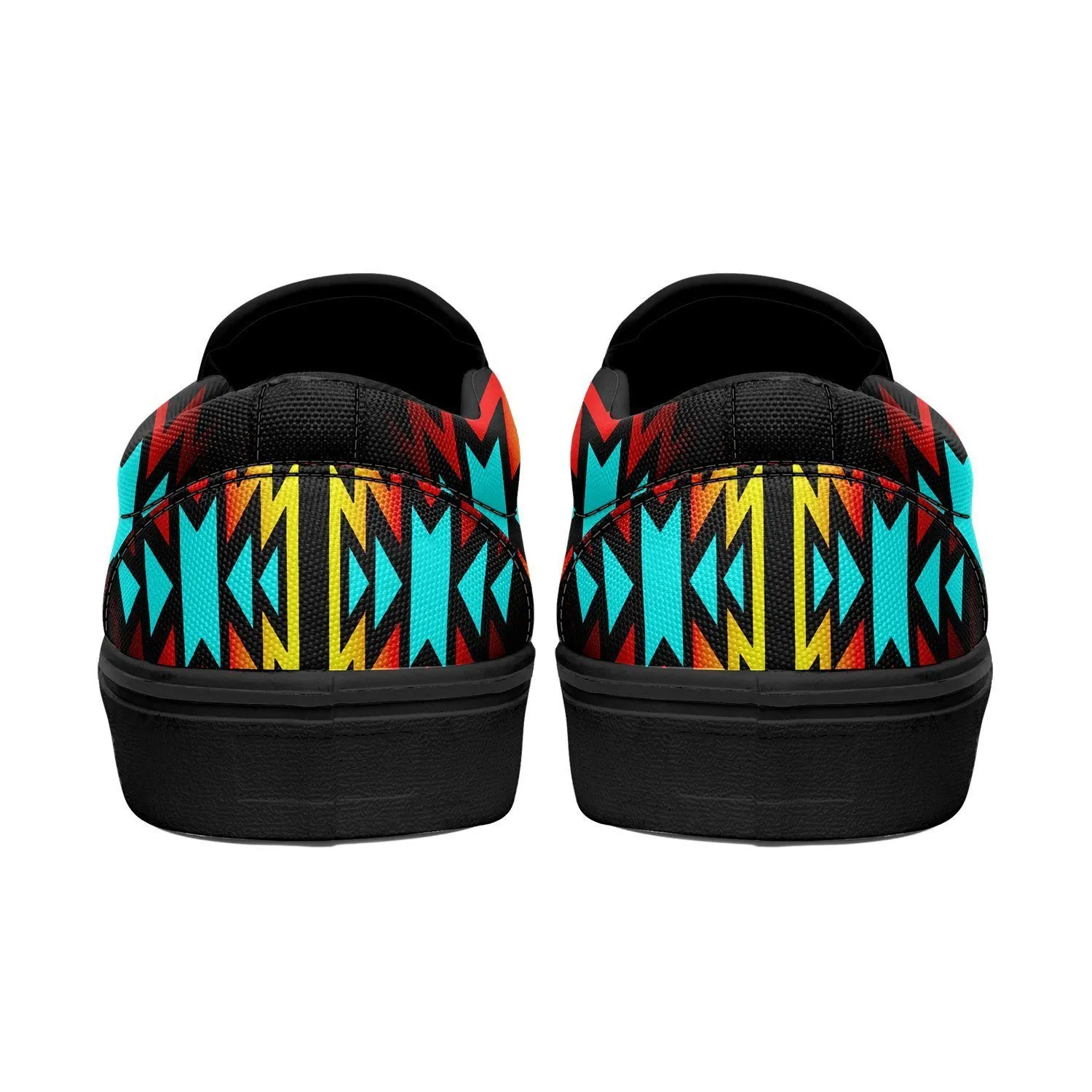 Fire Colors and Turquoise Bearpaw Otoyimm Kid's Canvas Slip On Shoes