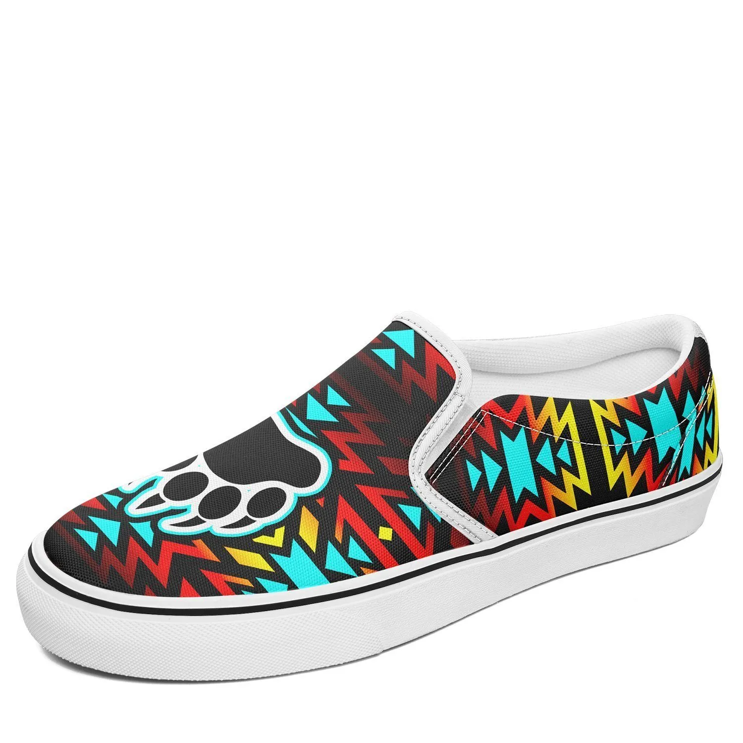 Fire Colors and Turquoise Bearpaw Otoyimm Kid's Canvas Slip On Shoes