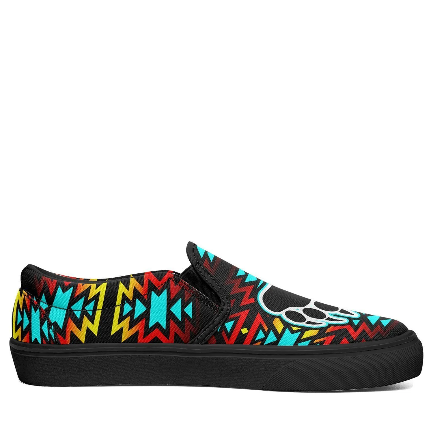 Fire Colors and Turquoise Bearpaw Otoyimm Kid's Canvas Slip On Shoes