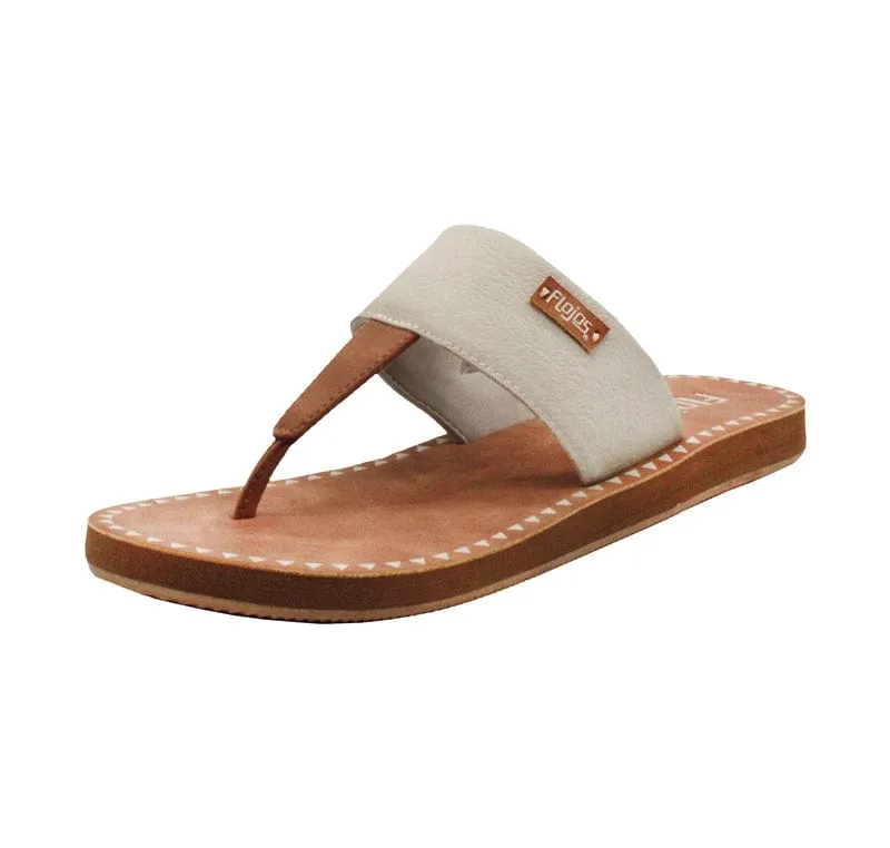 Flojos Grace Hooded Thong Sandal in Ivory/Tan