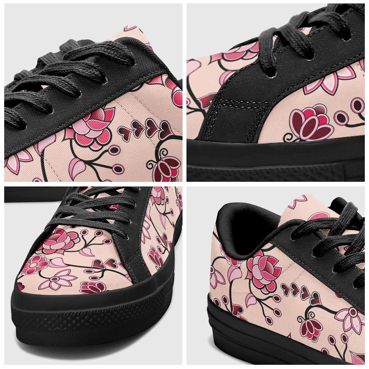 Floral Amour Aapisi Low Top Canvas Shoes Black Sole