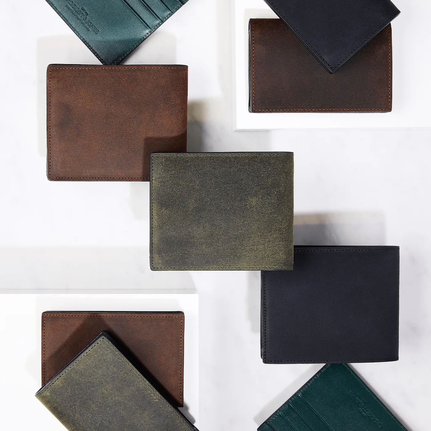 Folded Card Case Dark Brown Rough-Out Suede