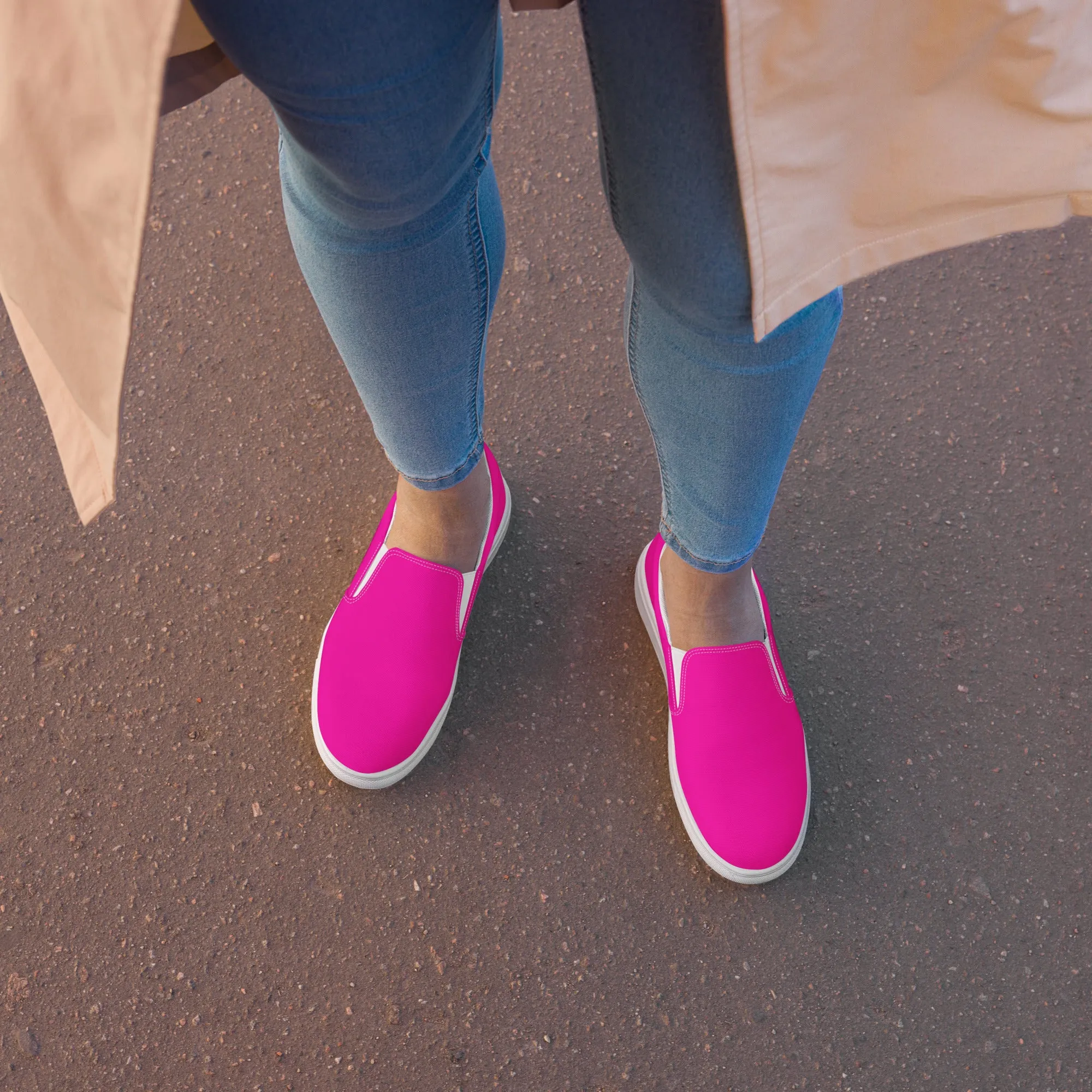 Fuchsia Women’s slip-on canvas shoes