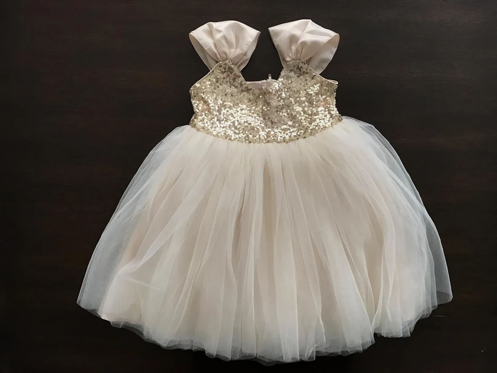 Gold Princess Flower Girl Dress