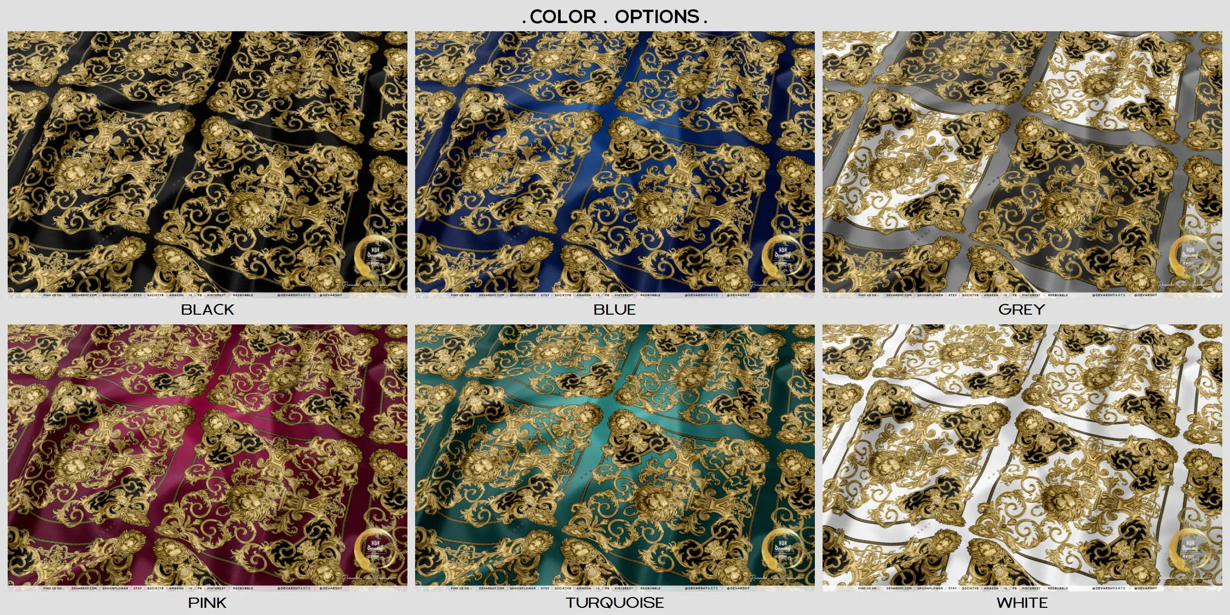 Golden Lion Magenta Upholstery Fabric 3meters 12 Furnishing Fabric Options Baroque Lion Fabric By the Yard | D21040E