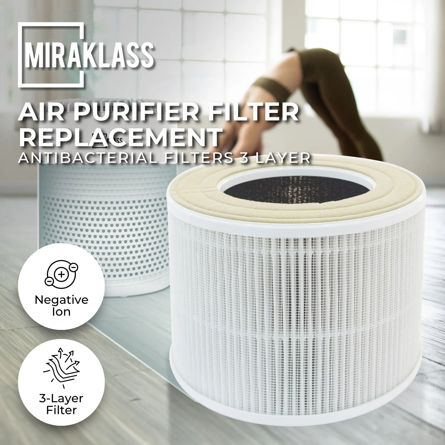 HEPA13 Replacement Filter for Air Purifiers, 3 Layers - MIRAKLASS