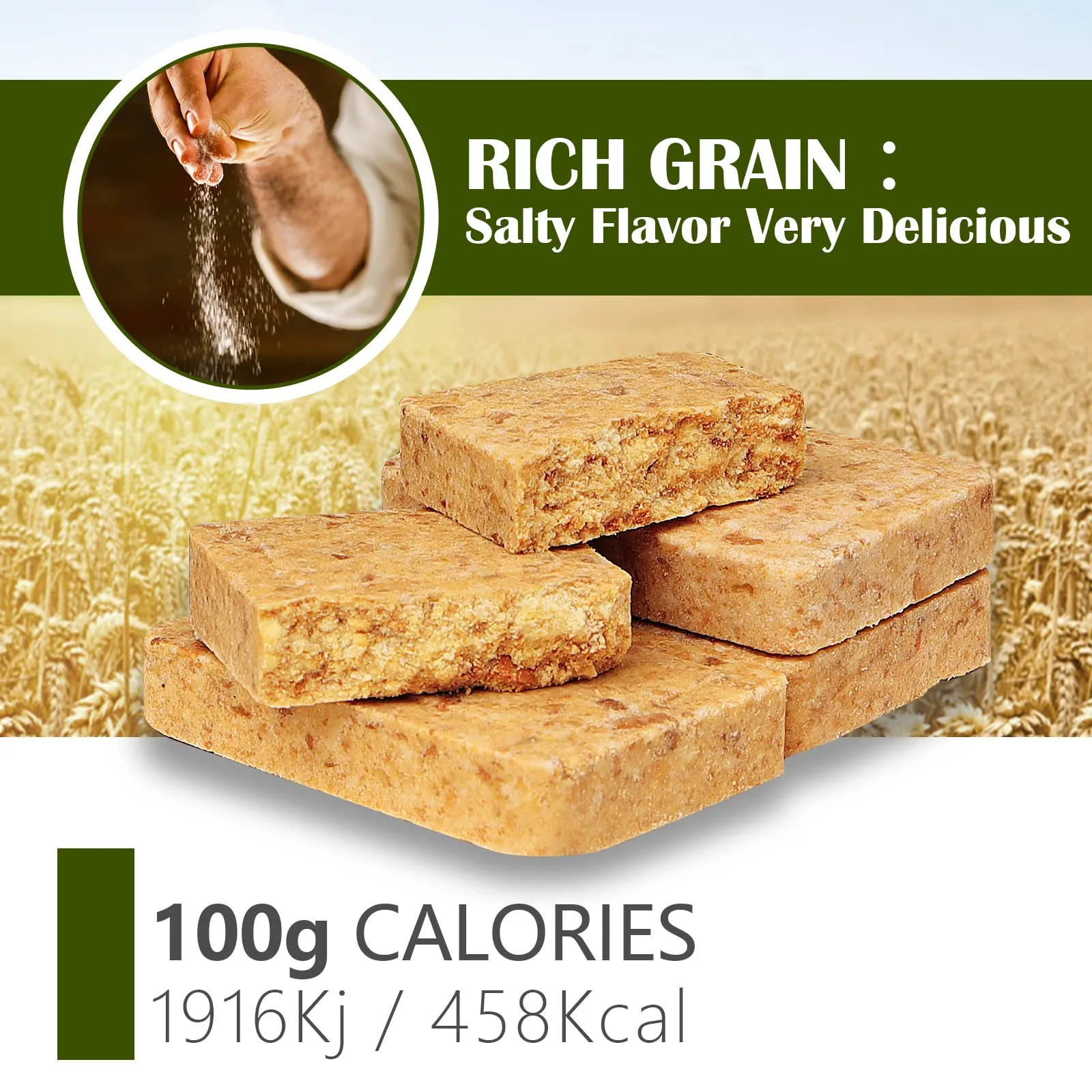 High Energy Ration Bars - Plain, Peanut and Lightly Salted (3 Pack)