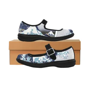 Hokasai Great Wave Mila Satin Women's Mary Jane Shoes (Model 4808)