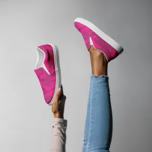 Hot Pink Camo Women’s slip-on canvas shoes