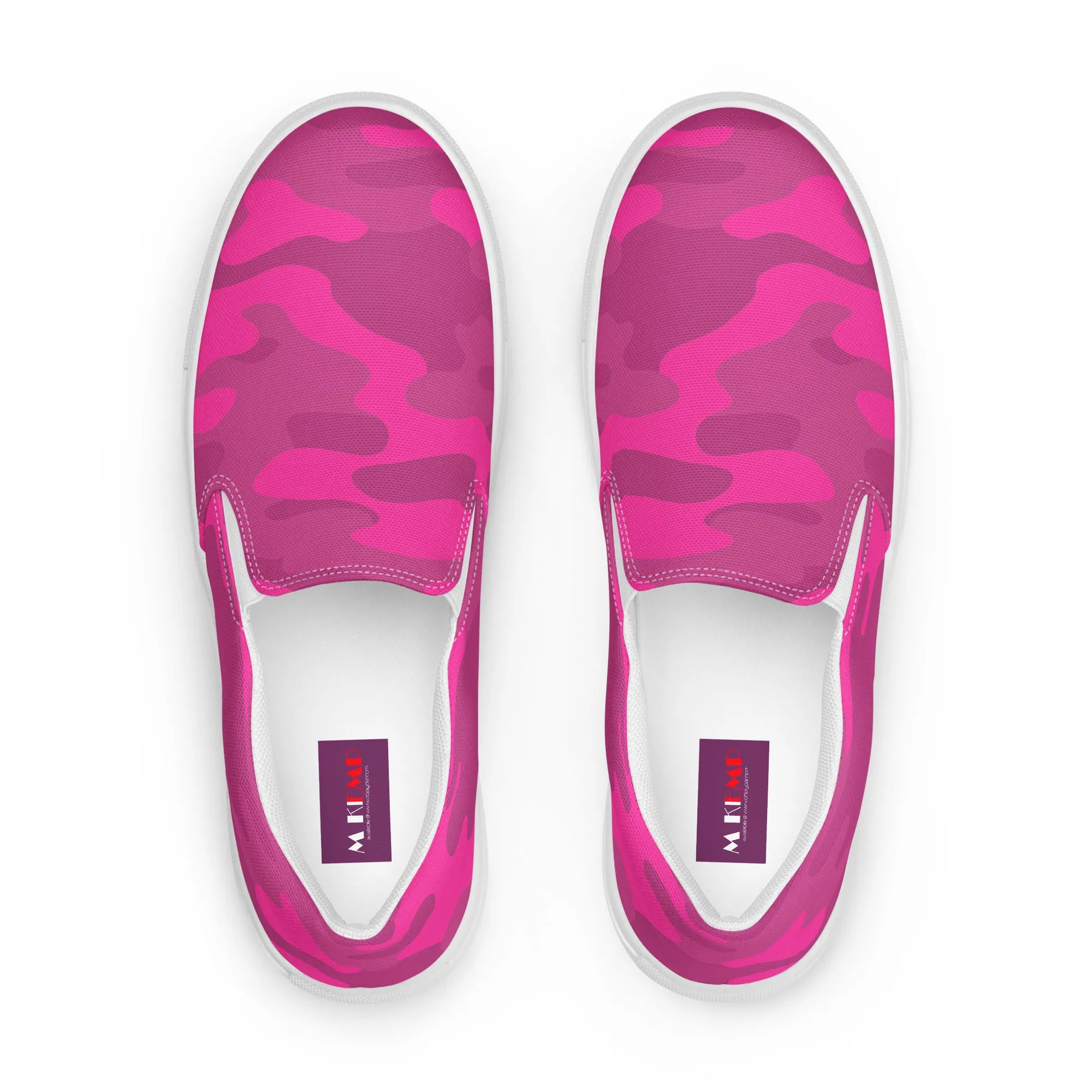 Hot Pink Camo Women’s slip-on canvas shoes